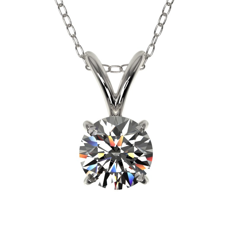 .53 CTW Certified G-SI Quality Diamond Bridal Solitaire: 36720-REF#-47G3N ---- .53 CTW Certified G-SI Quality Diamond Bridal Solitaire Necklace Gold Designer Brand Luxury Jewelry, made in the USA Retail Price: $2,600 Perfect factory sizing, Most rings at $2