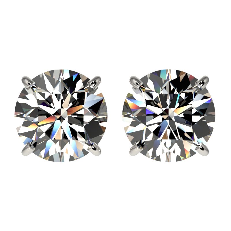 2.50 CTW Certified G-SI Quality Diamond Solitaire Stud: 33100-REF#-356R4H ---- 2.50 CTW Certified G-SI Quality Diamond Solitaire Stud Earring Gold Designer Brand Luxury Jewelry, made in the USA Retail Price: $21,550 Perfect factory sizing, Most rings at $2