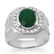 5.25 ctw Emerald & Diamond Men's Ring 10K White Gold -
