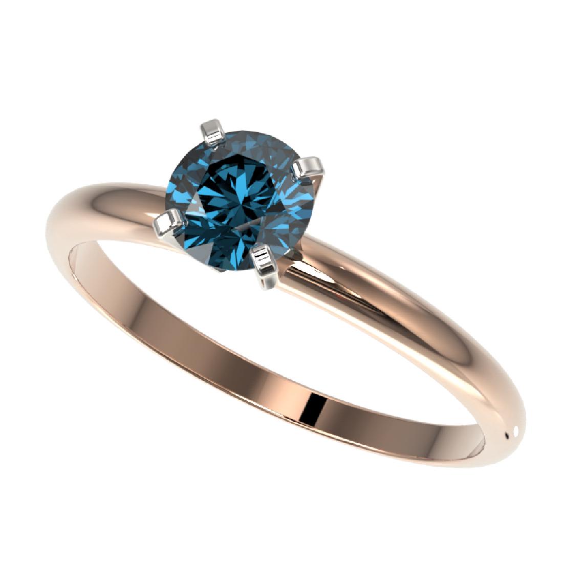 .75 CTW Certified Intense Blue SI Diamond Solitaire: 32881-REF#-69T5K ---- .75 CTW Certified Intense Blue SI Diamond Solitaire Engagment Ring Gold Designer Brand Luxury Jewelry, made in the USA Retail Price: $4,200 Perfect factory sizing, Most rings at 