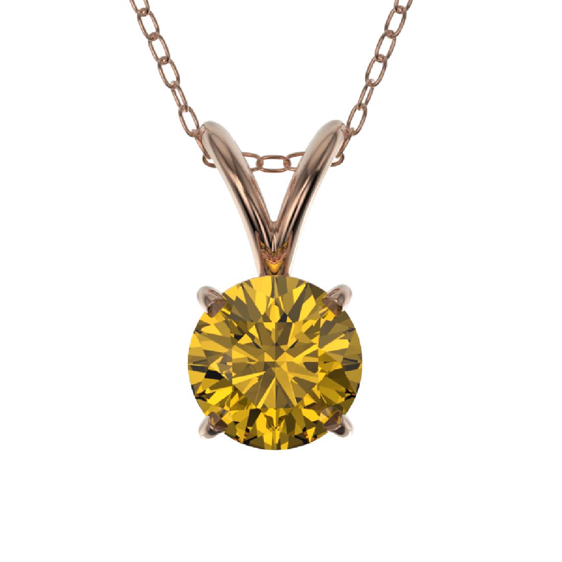 .53 CTW Certified Intense Yellow SI Diamond Solitaire: 36733-REF#-49F5V ---- .53 CTW Certified Intense Yellow SI Diamond Solitaire Necklace Gold Designer Brand Luxury Jewelry, made in the USA Retail Price: $3,000 Perfect factory sizing, Most rings at $20 