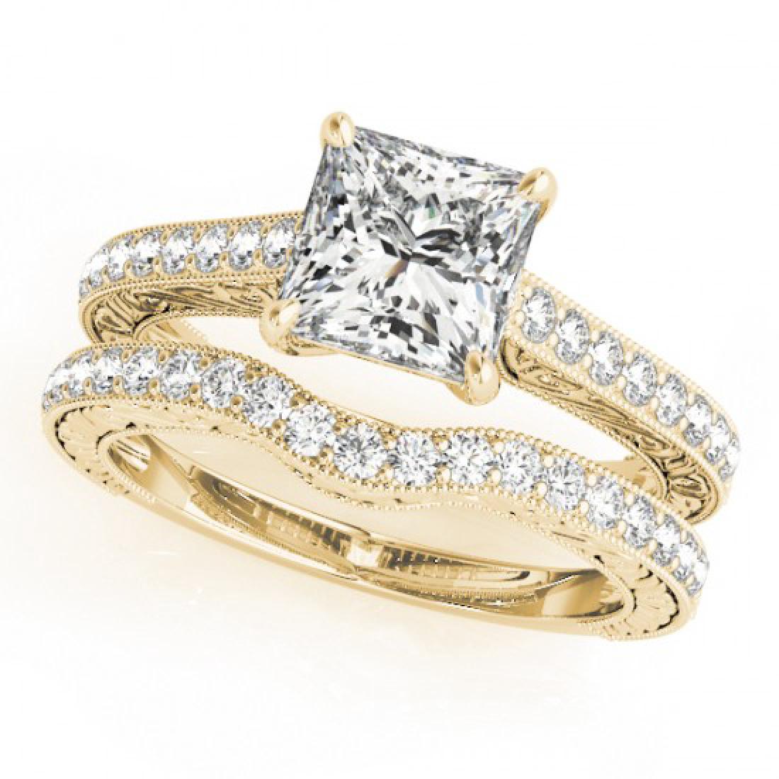1.15 CTW Certified VS/SI Princess Diamond Solitaire 2pc: 31753-REF#-158M5R ---- 1.15 CTW Certified VS/SI Princess Diamond Solitaire 2pc Set 14K Gold Designer Brand Luxury Jewelry, made in the USA Retail Price: $8,700 Perfect factory sizing, Most rings at $2