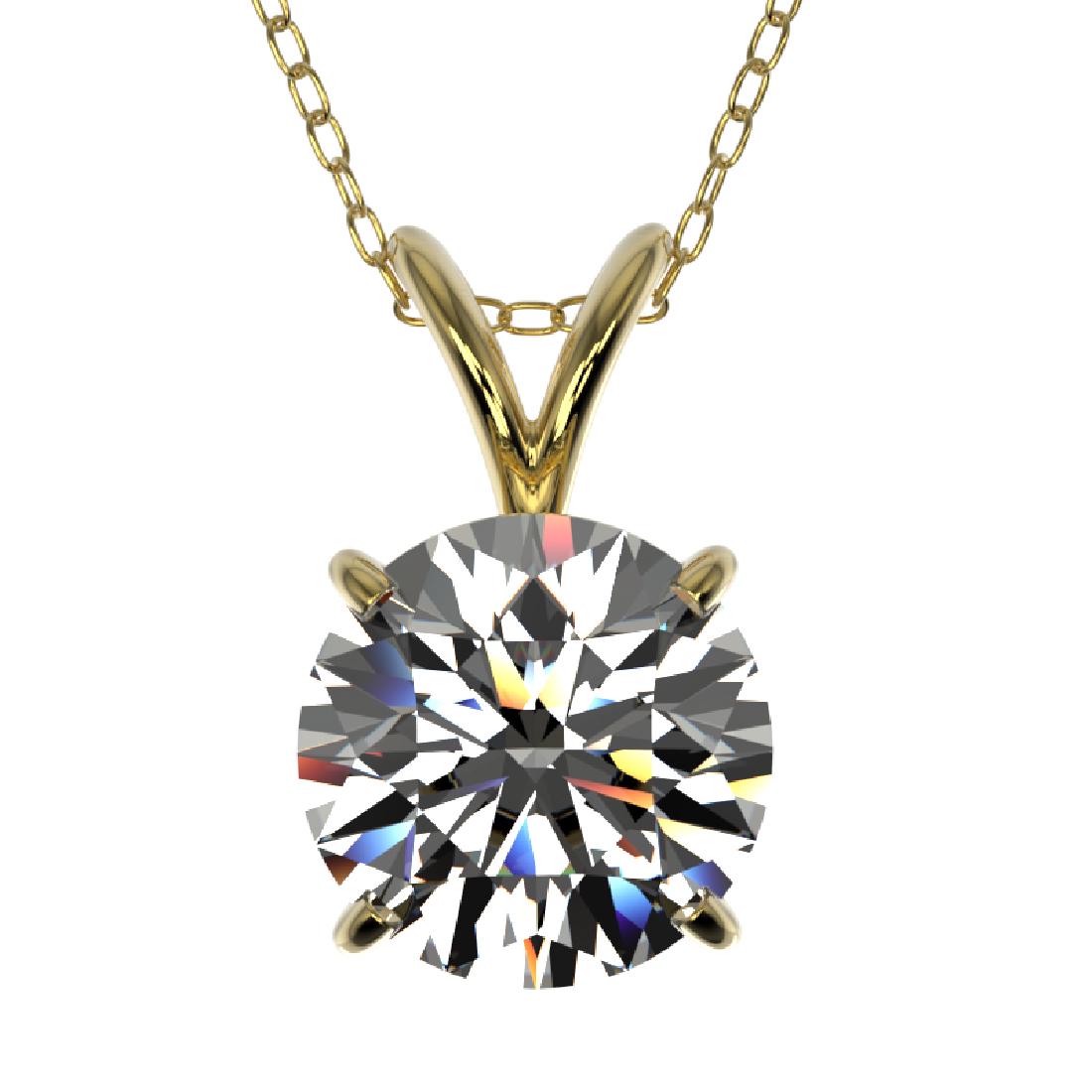 1.55 CTW Certified G-SI Quality Diamond Solitaire: 36798-REF#-324Y2M ---- 1.55 CTW Certified G-SI Quality Diamond Solitaire Necklace Gold Designer Brand Luxury Jewelry, made in the USA Retail Price: $19,600 Perfect factory sizing, Most rings at $20 pe