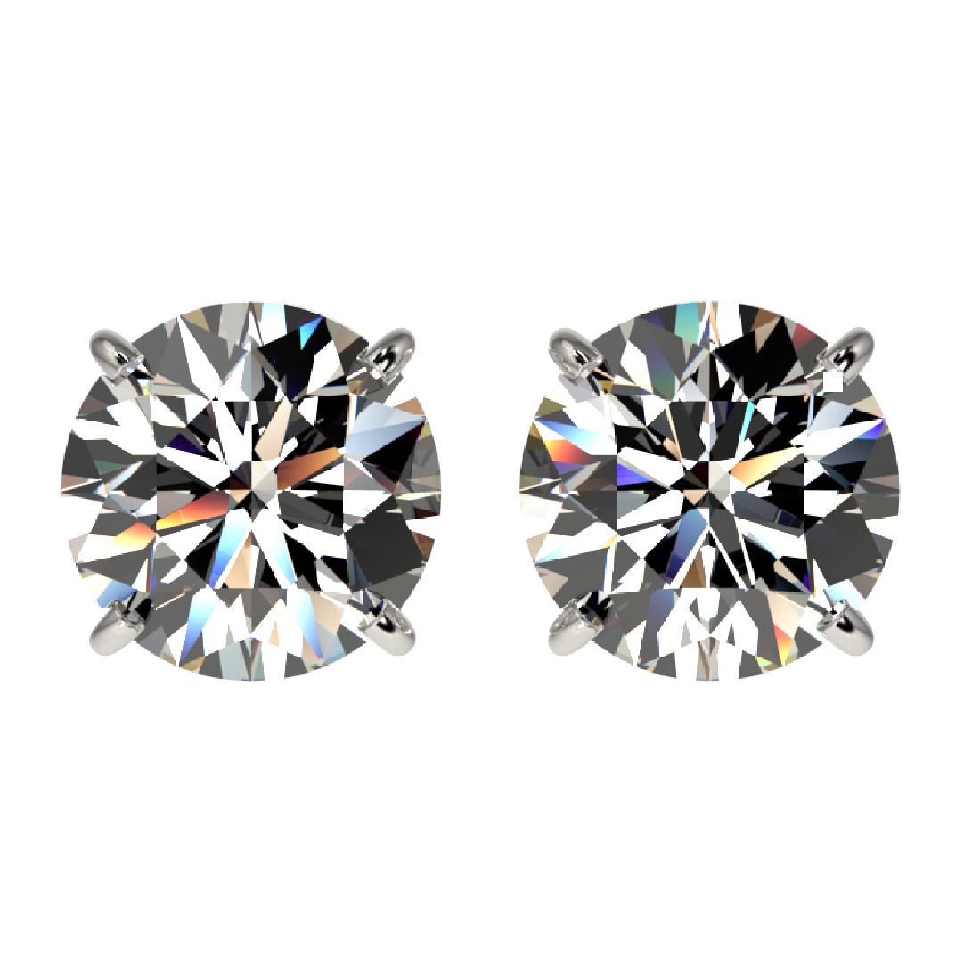 2.05 CTW Certified G-SI Quality Diamond Solitaire Stud: 36634-REF#-251T8K ---- 2.05 CTW Certified G-SI Quality Diamond Solitaire Stud Earring Gold Designer Brand Luxury Jewelry, made in the USA Retail Price: $15,250 Perfect factory sizing, Most rings at $2