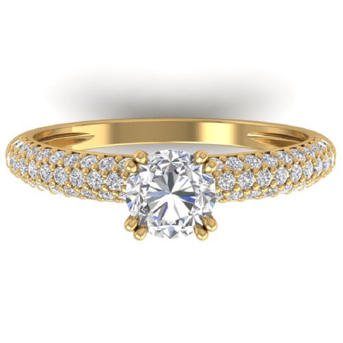1.4 CTW CERTIFIED VS/SI DIAMOND SOLITAIRE ART DECO: 30413-REF#-206X2T ---- 1.4 CTW CERTIFIED VS/SI DIAMOND SOLITAIRE ART DECO MICRO RING Gold Designer Brand Luxury Jewelry, made in the USA Retail Price: $10,200 Perfect factory sizing, Most rings at $20