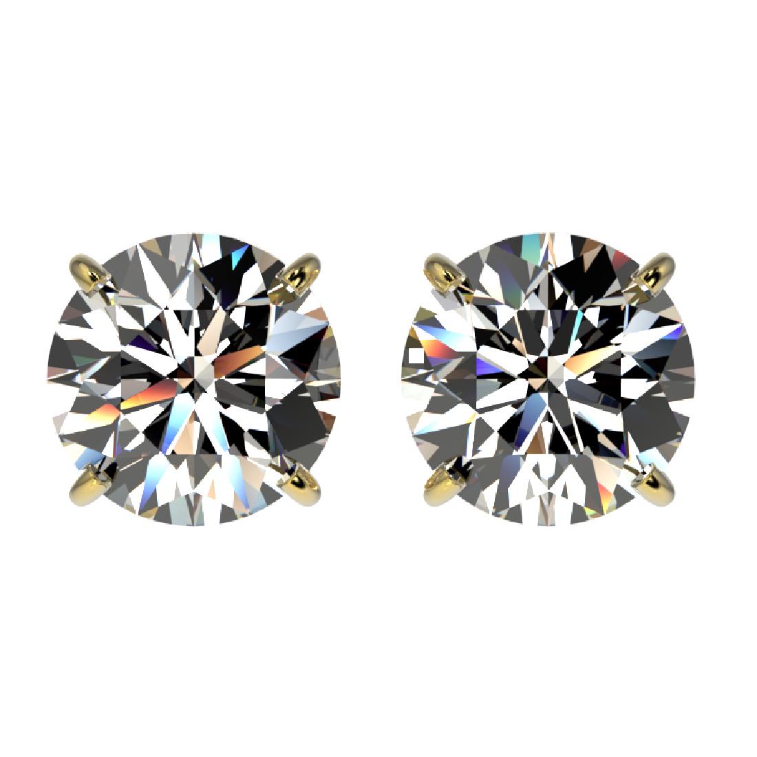 2.07 CTW Certified G-SI Quality Diamond Solitaire Stud: 36639-REF#-251G8N ---- 2.07 CTW Certified G-SI Quality Diamond Solitaire Stud Earring Gold Designer Brand Luxury Jewelry, made in the USA Retail Price: $15,250 Perfect factory sizing, Most rings at $2