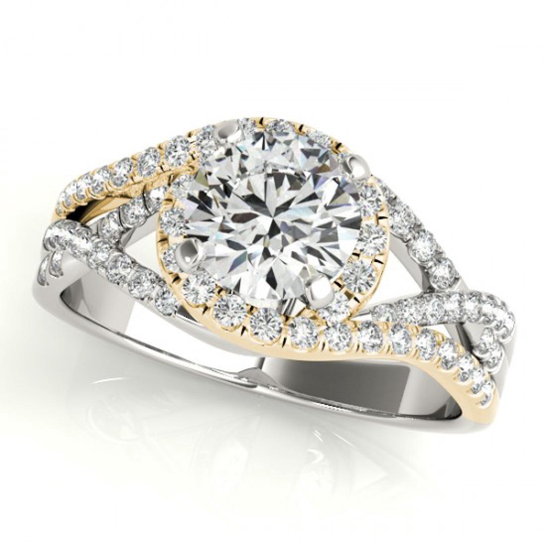 2 CTW Certified VS/SI Diamond Bridal Solitaire Halo: 26619-REF#-619X3T ---- 2 CTW Certified VS/SI Diamond Bridal Solitaire Halo Ring 18K Two Tone Gold Designer Brand Luxury Jewelry, made in the USA Retail Price: $38,950 Perfect factory sizing, Most ring
