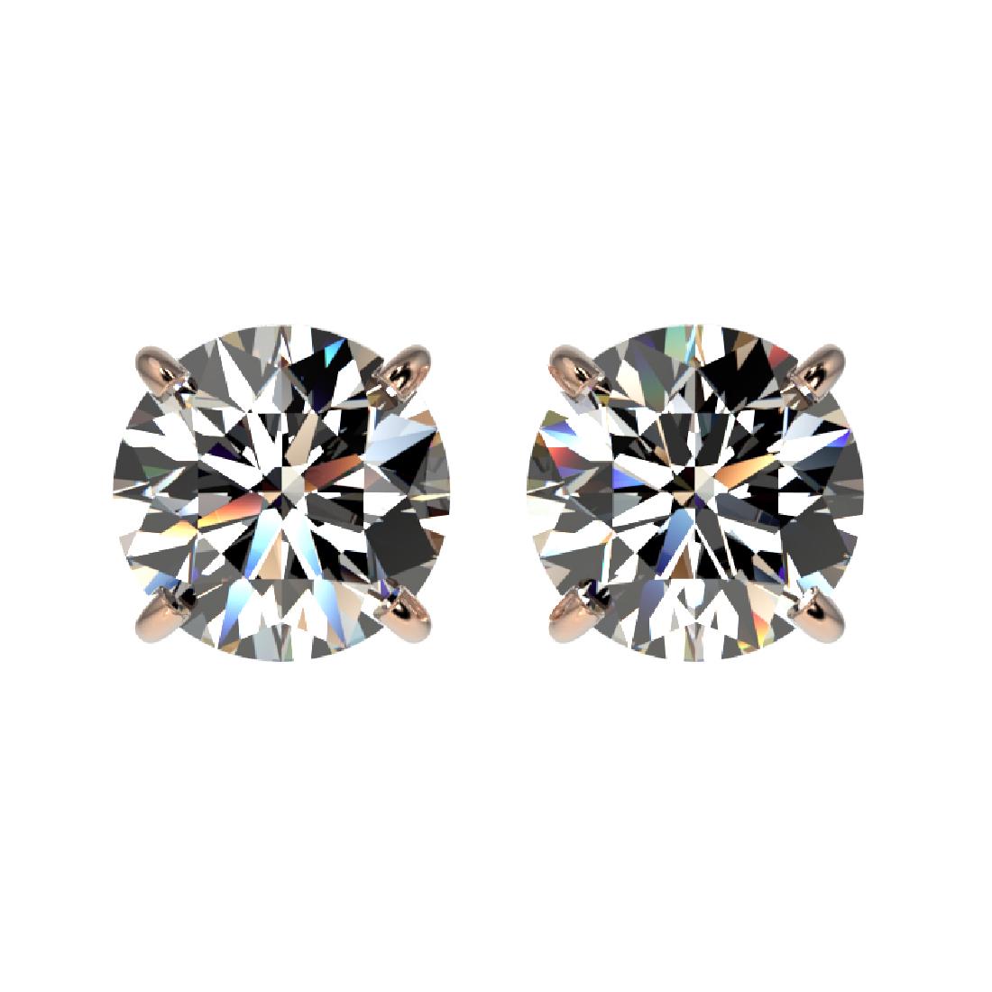 1.52 CTW Certified G-SI Quality Diamond Solitaire Stud: 36601-REF#-124K7W ---- 1.52 CTW Certified G-SI Quality Diamond Solitaire Stud Earring Gold Designer Brand Luxury Jewelry, made in the USA Retail Price: $6,850 Perfect factory sizing, Most rings at $20