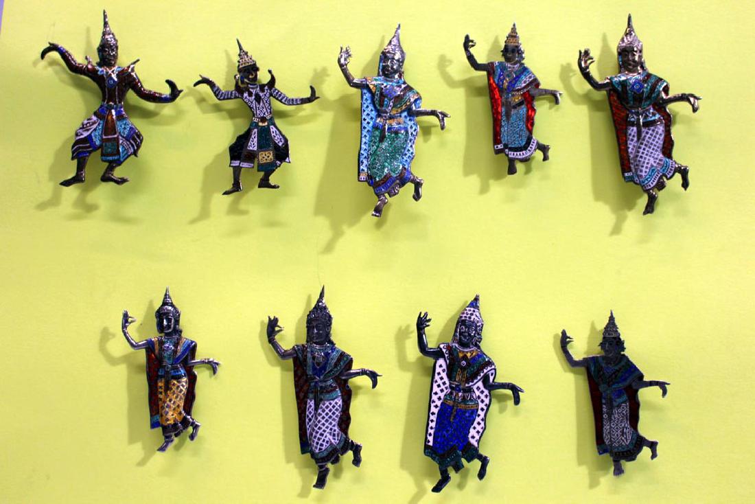 Group Of Nine Sterling Siam Dancers (1 of 1)