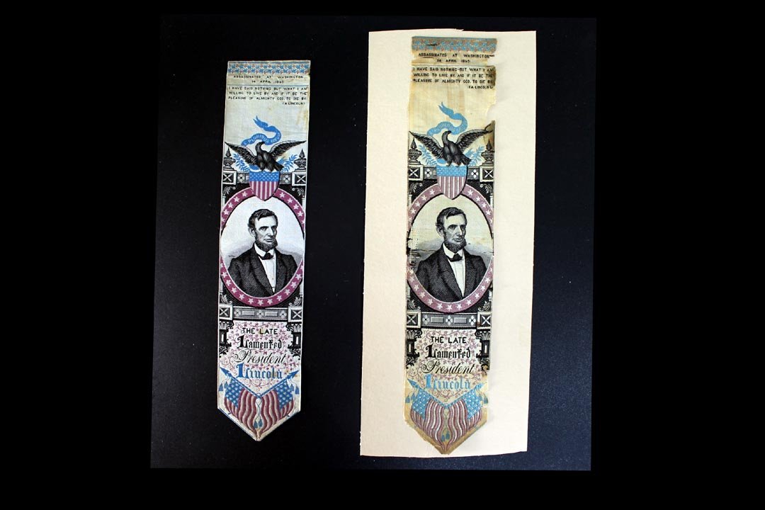Abraham Lincoln Stevensgraph Memorial Ribbons (1 of 3)