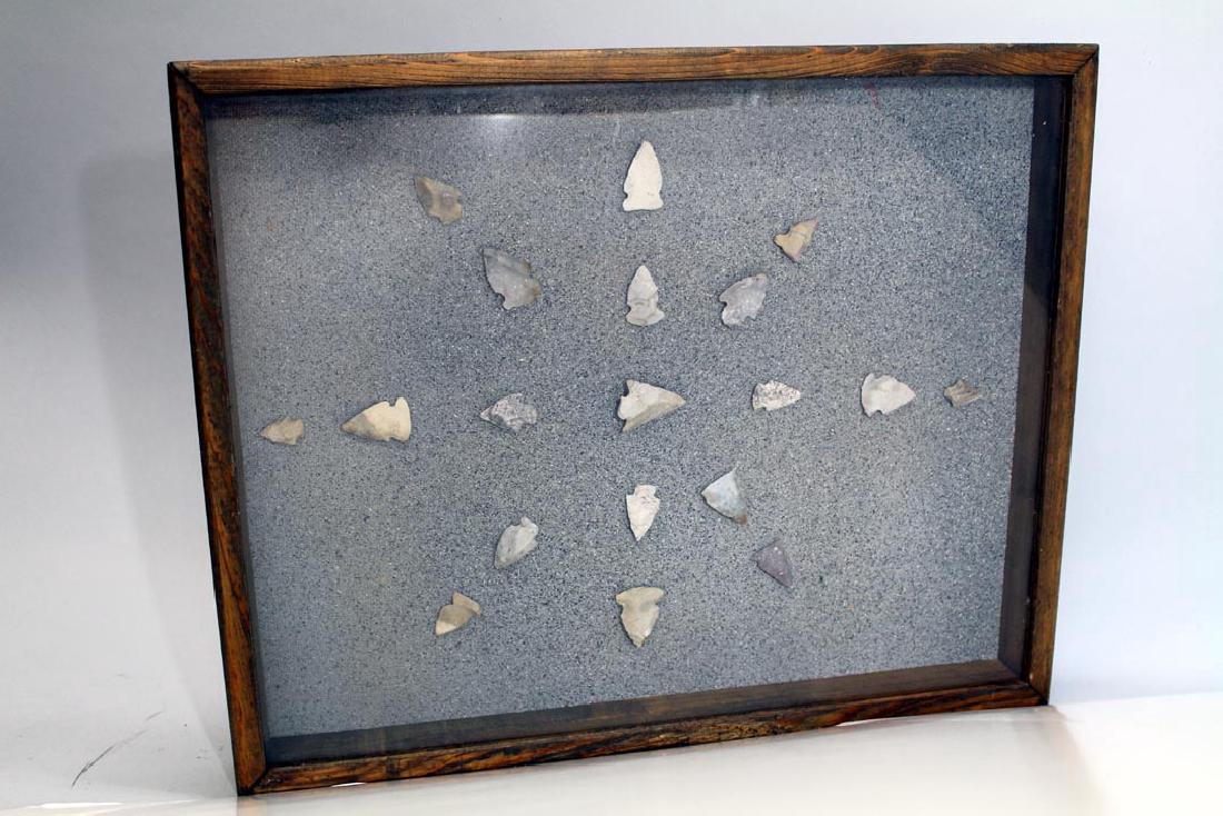Framed Collection Of Stone Points And Tools (1 of 1)
