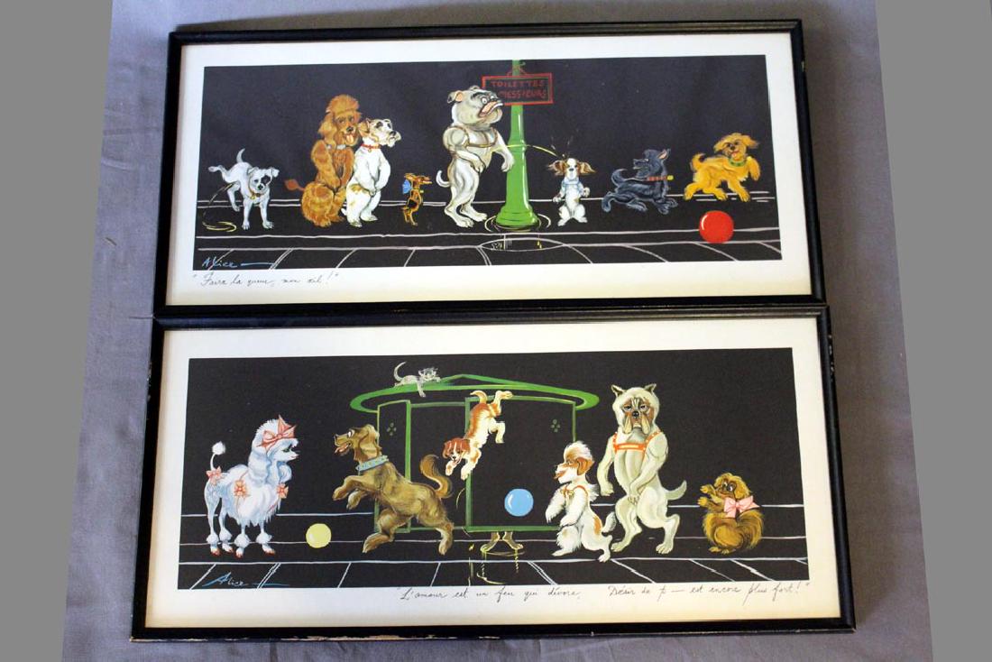Two French Novelty Dog Prints (1 of 3)