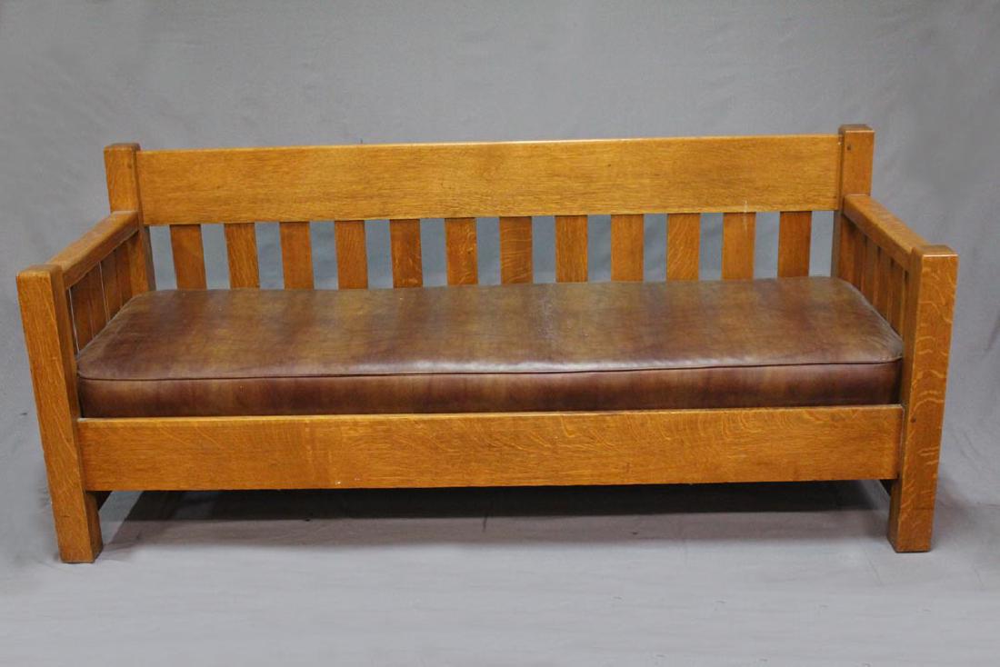 Limbert Arts & Crafts Oak Settle (1 of 4)