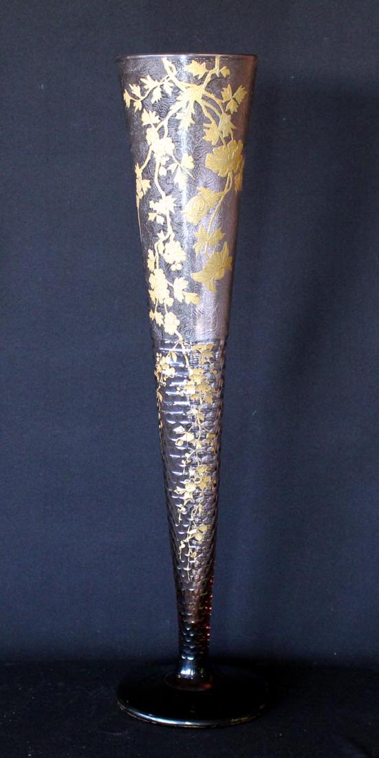 31 1/2" Tall Decorated Glass Vase (1 of 5)