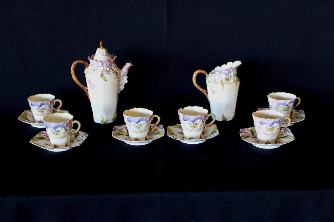 Chocolate Set Decorated With Pansies (1 of 4)