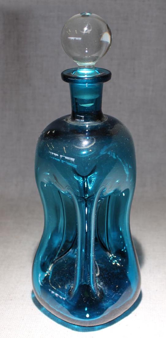 Steuben  Blue Pinched Decanter (1 of 3)
