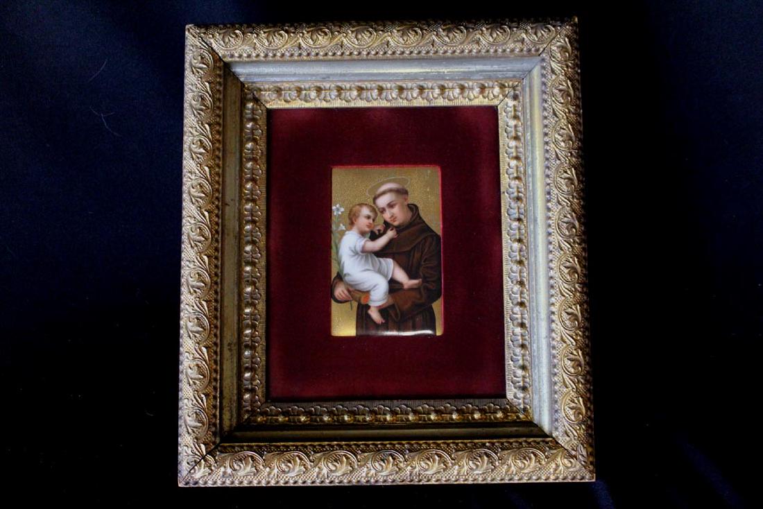 Painting On Porcelain Anthony And Child Jesus (1 of 3)