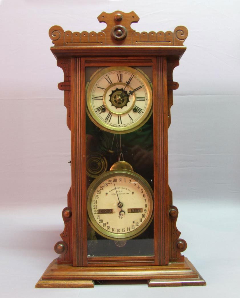 Waterbury Double Dial Calendar Clock Nov 25, 2012 Omaha Auction