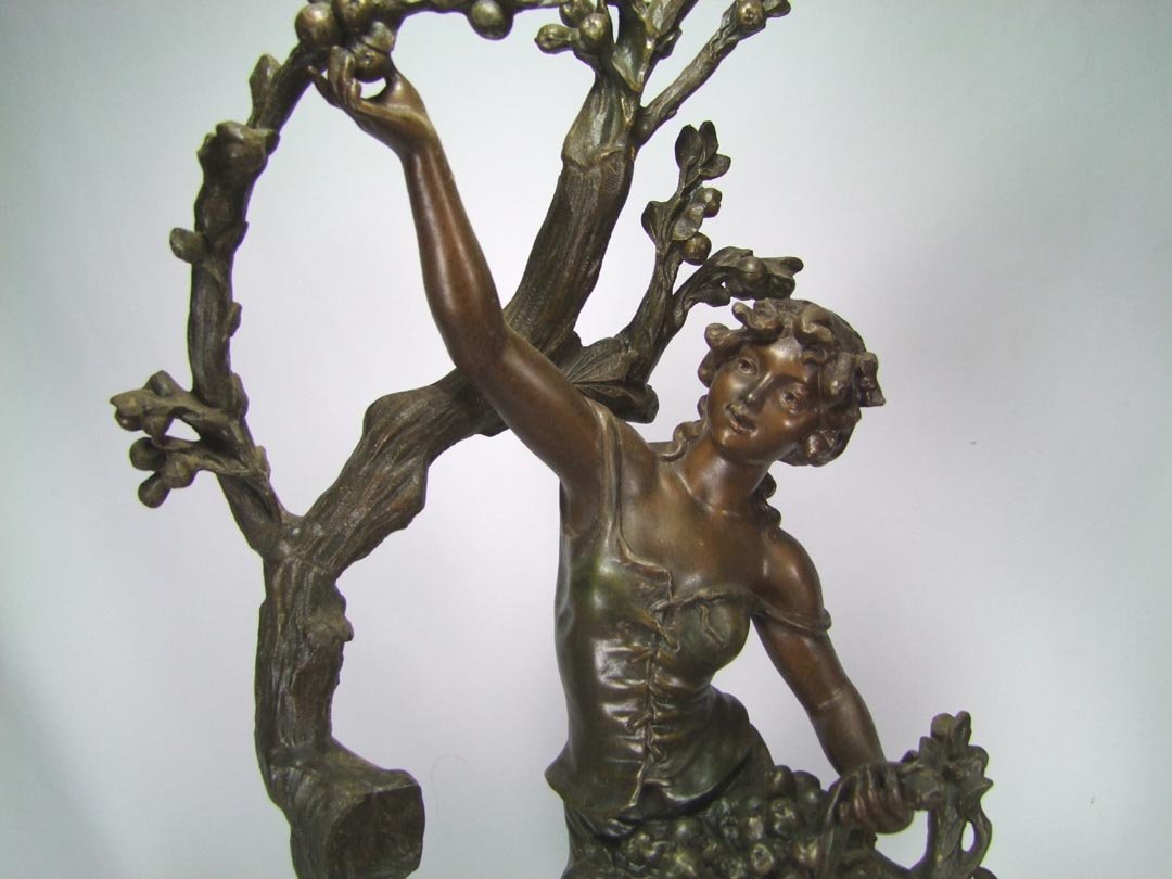 19th Century Clock Set CUEILLETTE de POMMES - 3