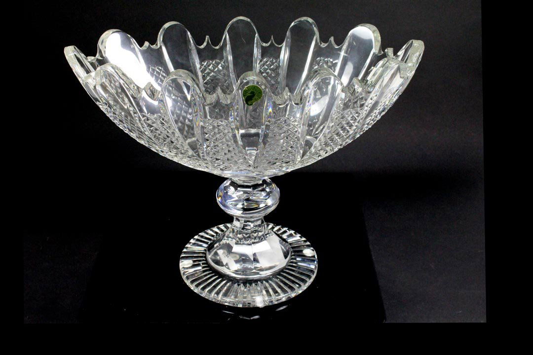 Waterford 5/100: Limited edition and numbered 5 of 100 Designer Studio Collection Connemara Boat Bowl. Waterford stamp mark. Original box is taped. 13 1/4" x 6 1/2" x 10" high. No damage or wear.