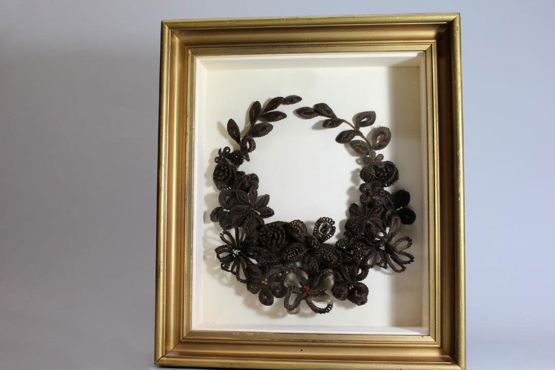 Victorian Hairwork Mourning Wreath (1 of 2)