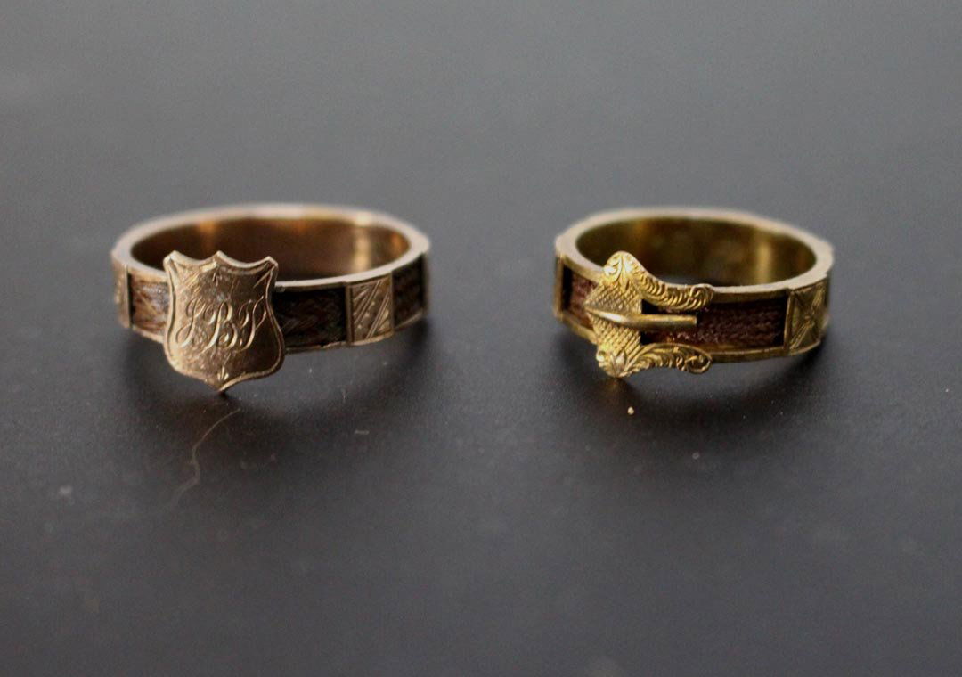 Two Victorian Gold Mourning Rings (1 of 5)