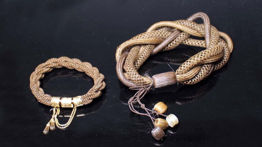 Two Victorian Mourning Hair Bracelets (1 of 3)