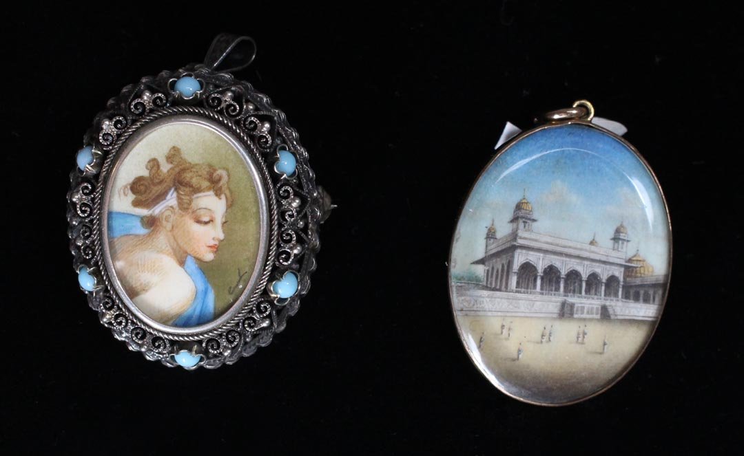 Two Miniature Painted Pendants (1 of 5)