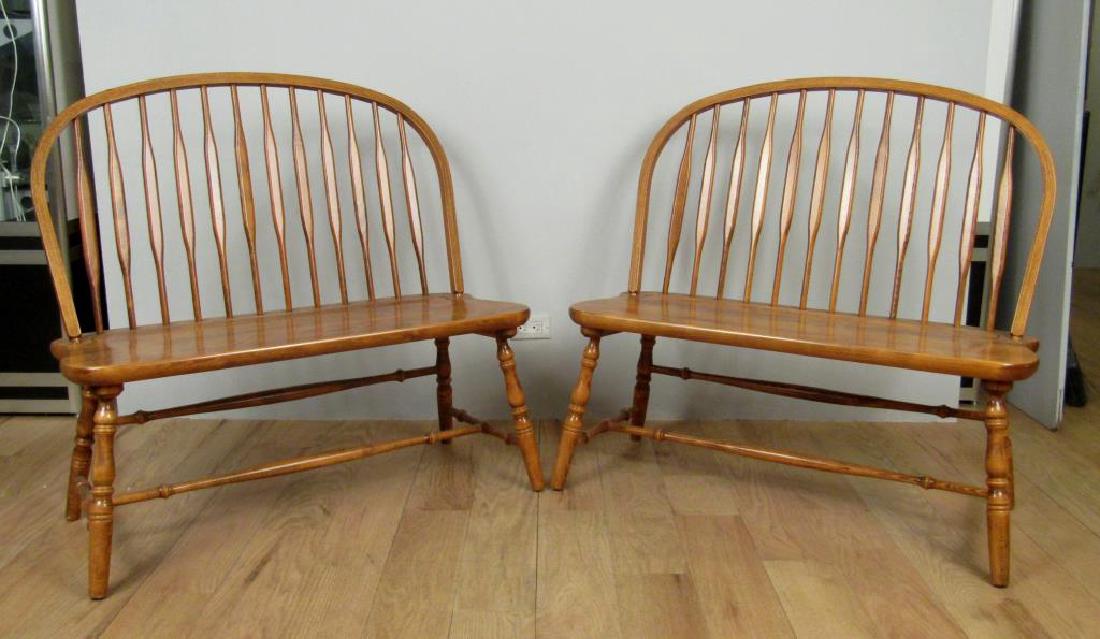 Pair Windsor Style Benches (1 of 3)