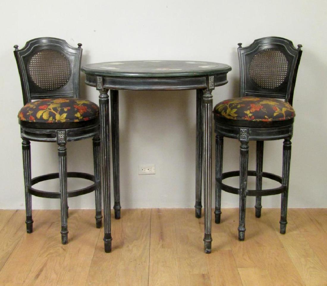 French Style Painted 3 Piece Bar/Bistro Set (1 of 5)