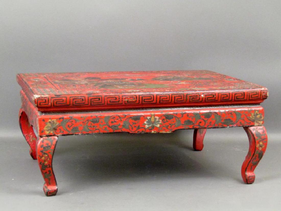 Chinese Red Lacquer Tea Table (1 of 6)