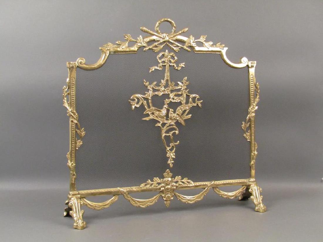 French Style Gilt Bronze Fire Screen (1 of 4)