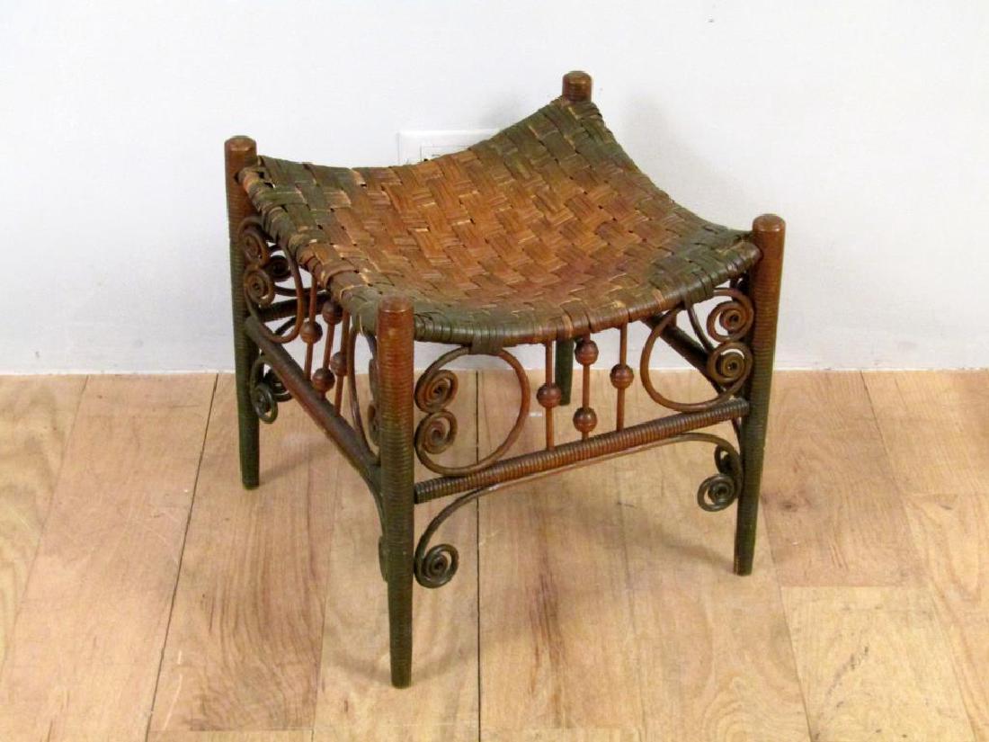Rattan Scoop Seat Footstool (1 of 3)