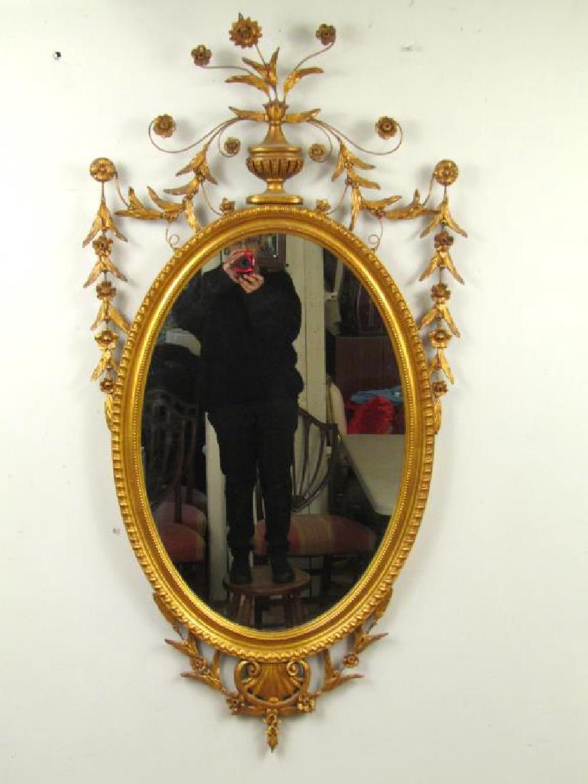 Adam Style Gilt Oval Mirror (1 of 6)