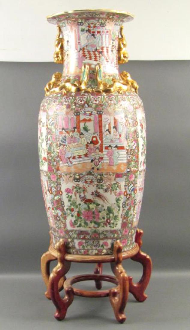 Chinese Enameled Porcelain Palace Vase on Stand (1 of 7)