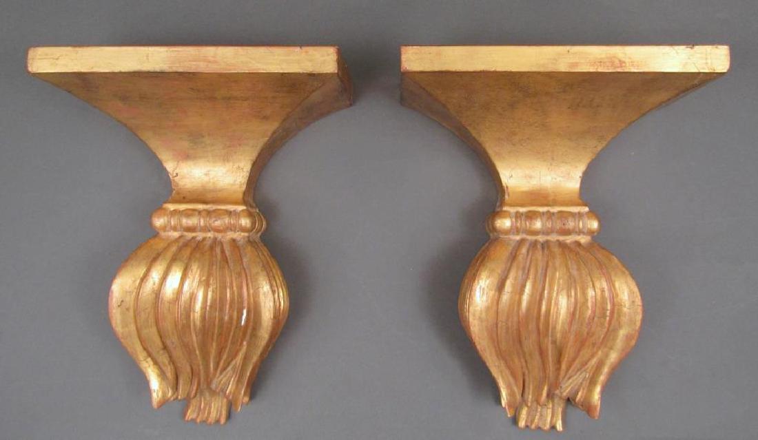 Pair Gilt Carved Wall Brackets (1 of 5)