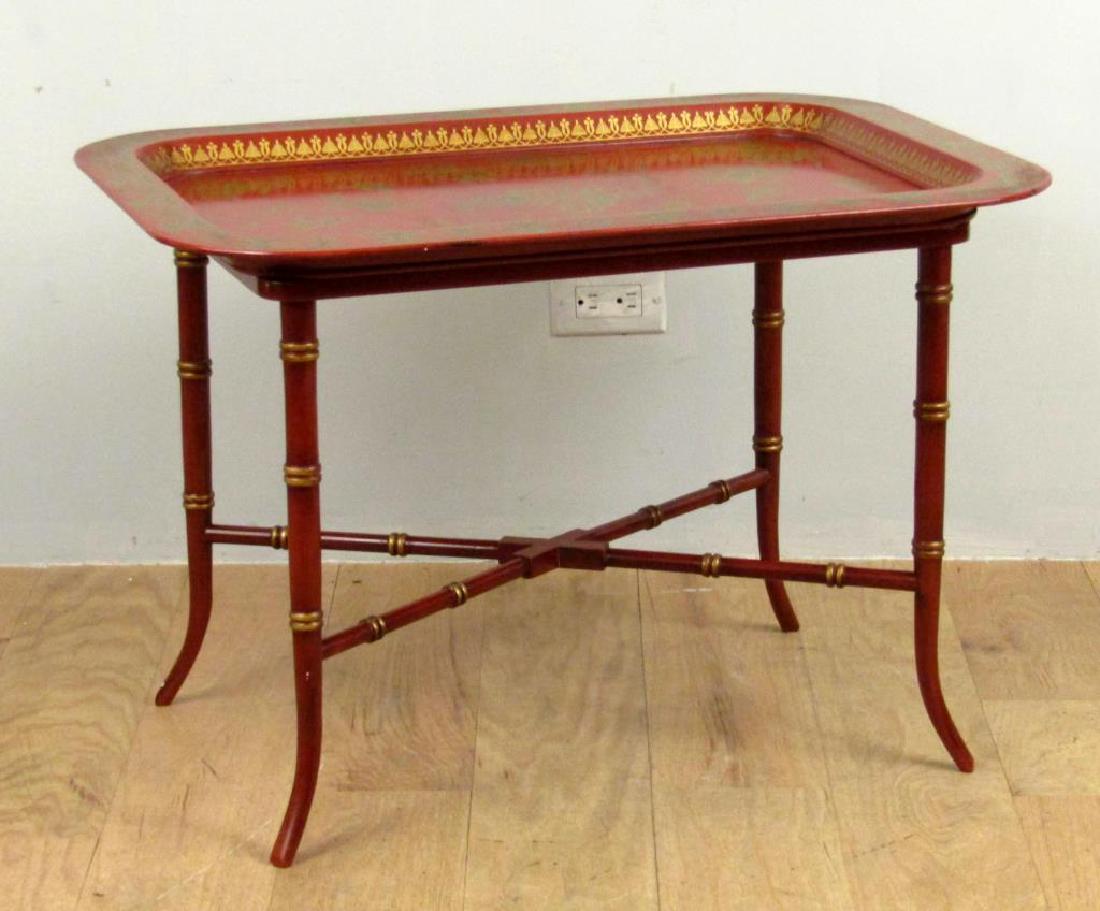 Regency Style Tole Tray on Stand (1 of 3)