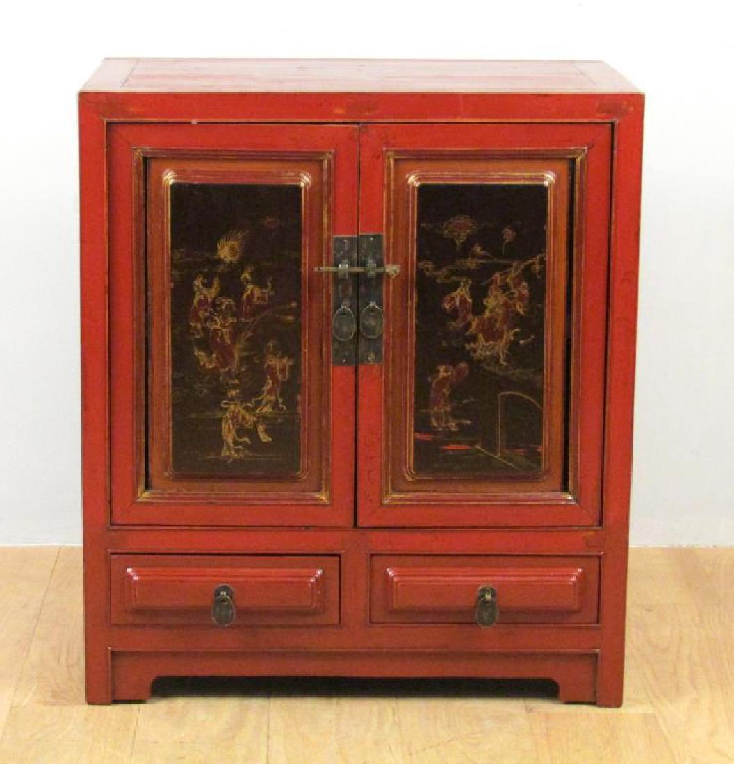 Chinese Red Lacquer Cabinet (1 of 5)