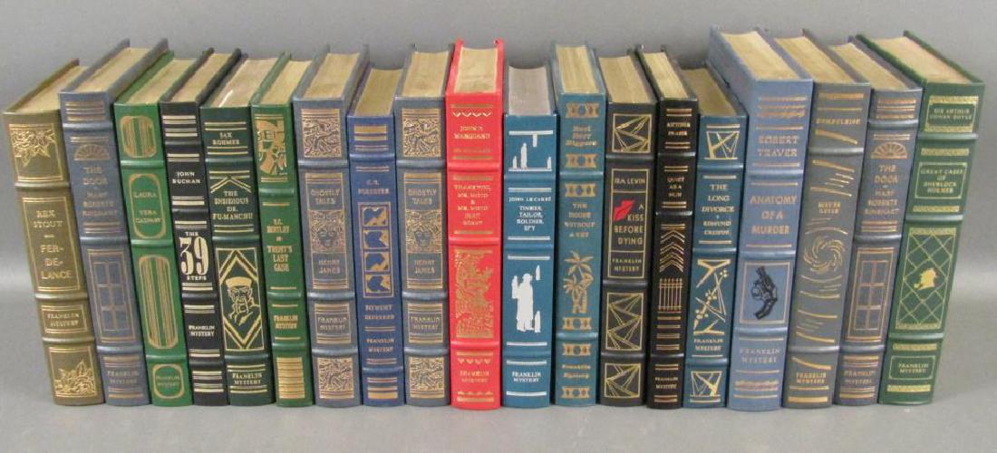 Franklin Mysteries 19 Volumes: Leather bound. Dr. Fu-Manchu, Sherlock Holmes, etc.