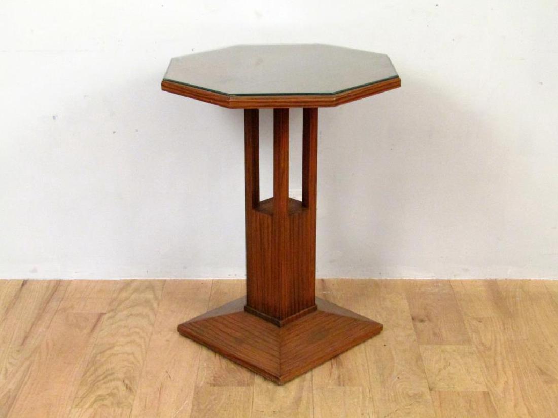 Art Deco Octagonal Oak Pedestal Stand / Table (1 of 8)