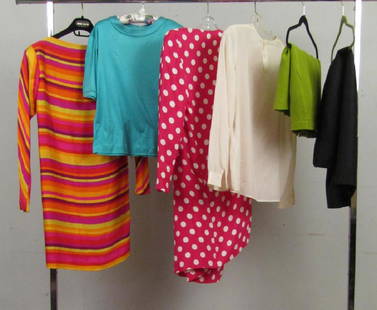 Assorted Clothing: Carolyn Roehm dress, The Works top, long jacket, rest unlabeled.