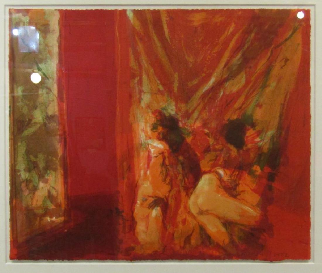 Cecily Brown (b. 1969) - Lithograph: Squint," abstract nude of two women. ULAE* publisher's mark on lower left. Signed and numbered 5/28. 18" X 21" (27" X 30.5") (* Universal Limited Art Editions). (Upper East Side NYC Property)"
