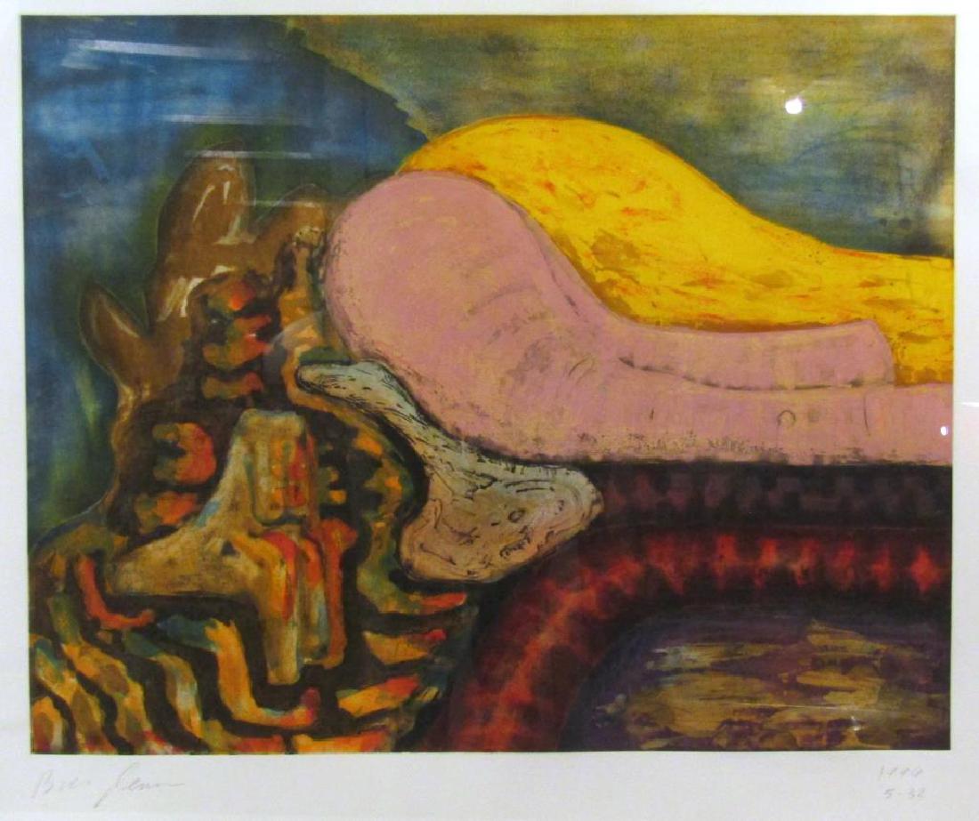 Bill Jensen (American, b.1945) - Lithograph: Defiance," abstract shapes and colors. ULAE publisher's mark on lower left. Signed, dated 1996 and numbered 5/32. 24.5" X 34.5" (40" X 46.65"). (Upper East Side Property)"