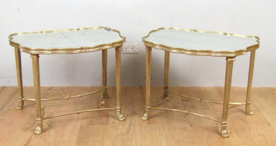 Pair Hollywood Regency Mirror Top End Tables (1 of 5)
