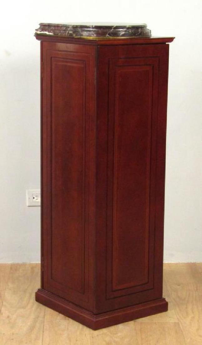 English Style Marble Top Pedestal Cabinet (1 of 3)