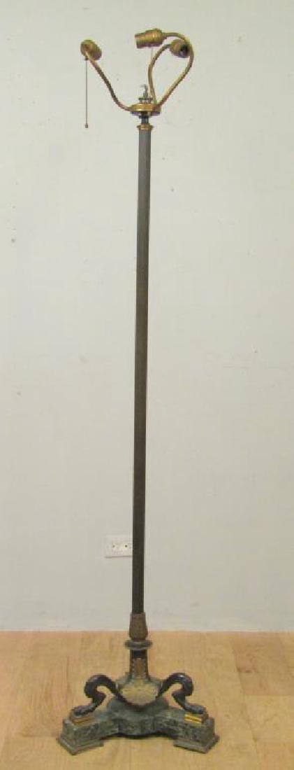Art Nouveau Metal and Marble Floor Lamp (1 of 5)