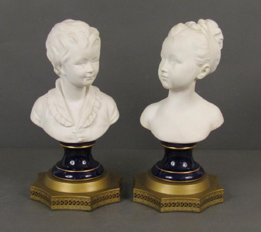 Pair of Limoges Porcelain Busts (1 of 10)