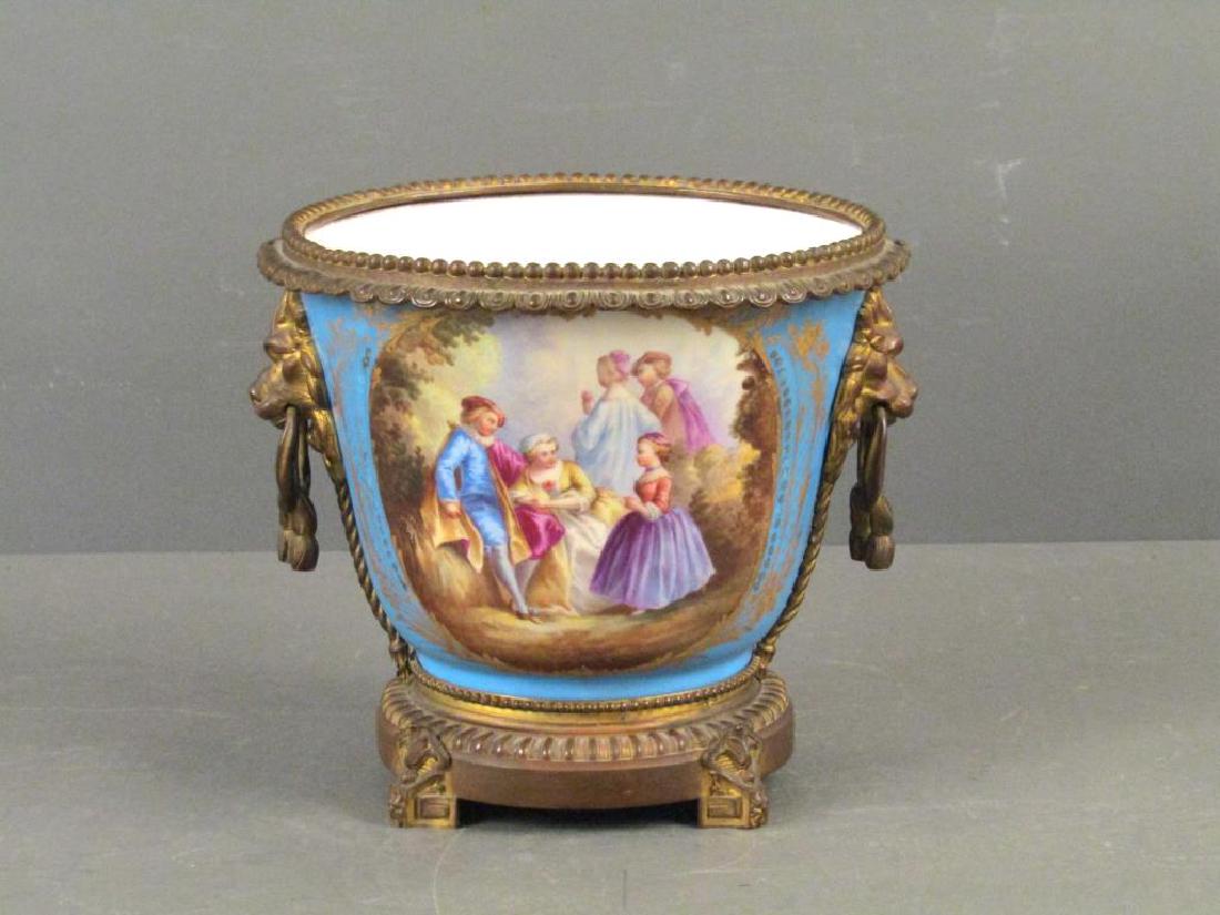 French Painted Porcelain Cache Pot (1 of 7)