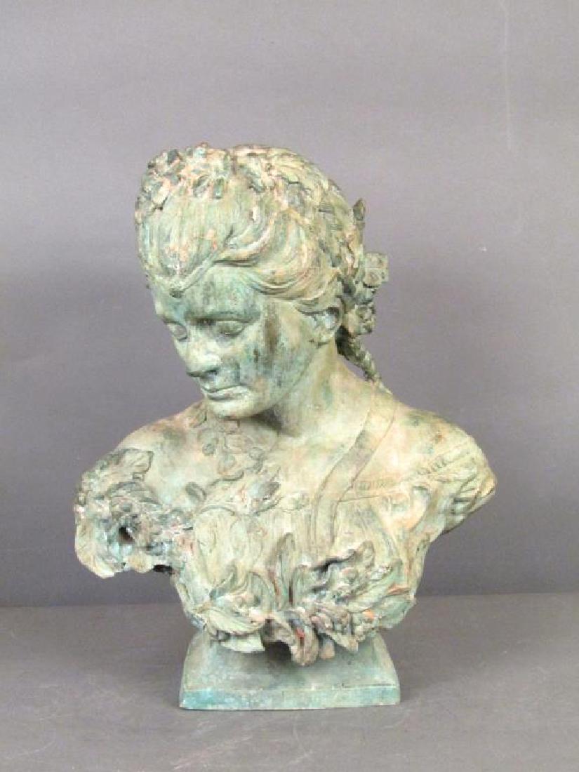Large Bronze Bust of Woman (1 of 6)