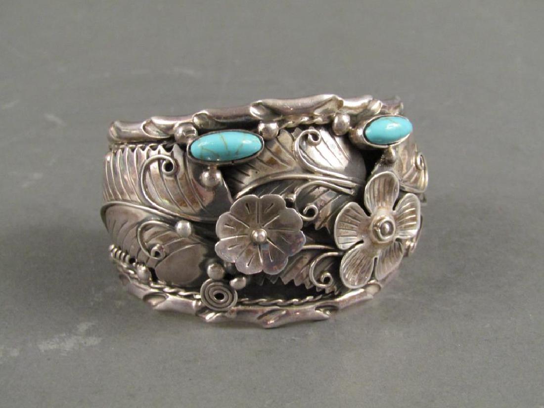 Large Mexican Sterling Silver Cuff (1 of 6)